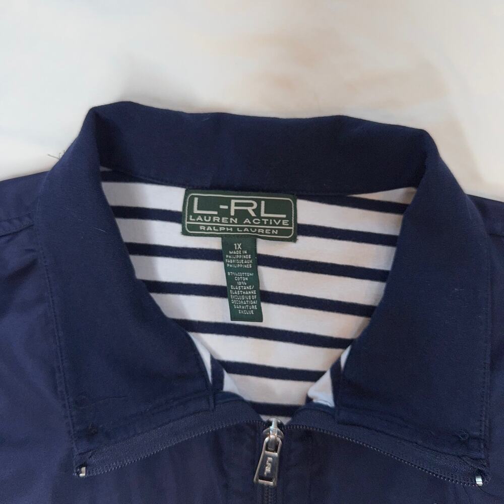 Ralph Lauren Active LRL Jacket XL Navy White Stripe Nautical Coastal Sailor 1X - Picture 3 of 14